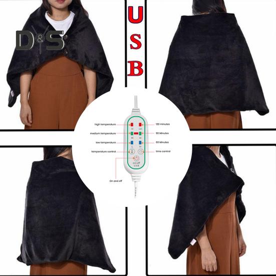 Winter Electric Blanket 3 Level Temperature Adjustment USB Charging Thick Dual-sided Material Time Setting Camping Travel Office Home Heating Blanket