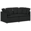 Modular Sofa with Cushions Fabric Black