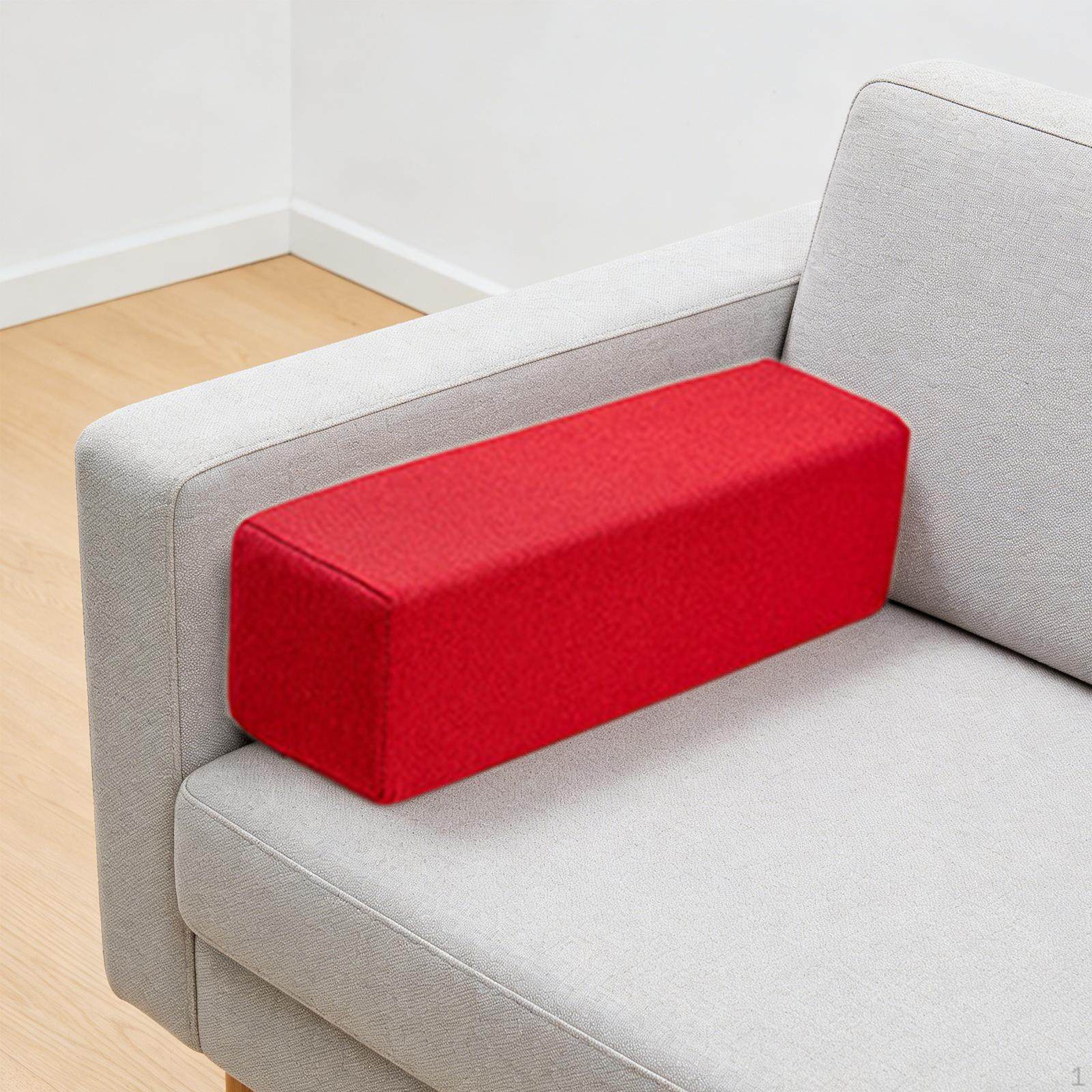 Couch Arm Rest Pillow Armrest Cushion 6x6x20 inch Elbow Support Rectangular for Bed Sofa Armchair Red 1840₽