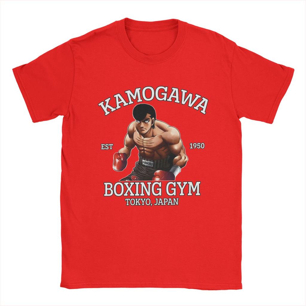 Kamogawa Boxing Gym Takamura T-Shirt for Men Hajime No Ippo Anime Humorous Cotton Tees Short Sleeve T Shirts Plus Size Clothes