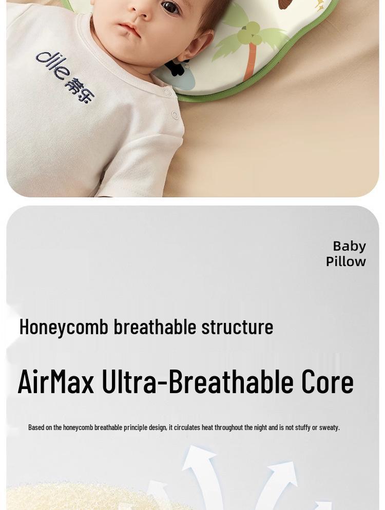 Newborn Anti-Flat Head Pillow – Corrective, Breathable, for 0-6 Months, All Seasons