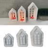3D Casa Castiçal Silicone Molde DIYs Cimento Gesso Argila Castiçal Resina Ornamentos Moldes Decorações Para Casa
