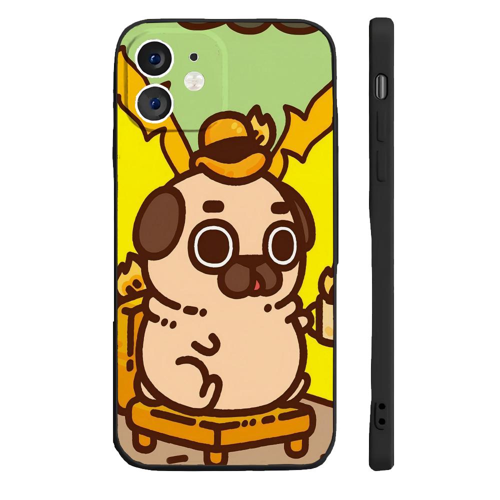 P-Puglie Dog Pug Phone Case Silicone Soft For IPhone 16 15 14 13 12 11 Plus Pro Max Plus
