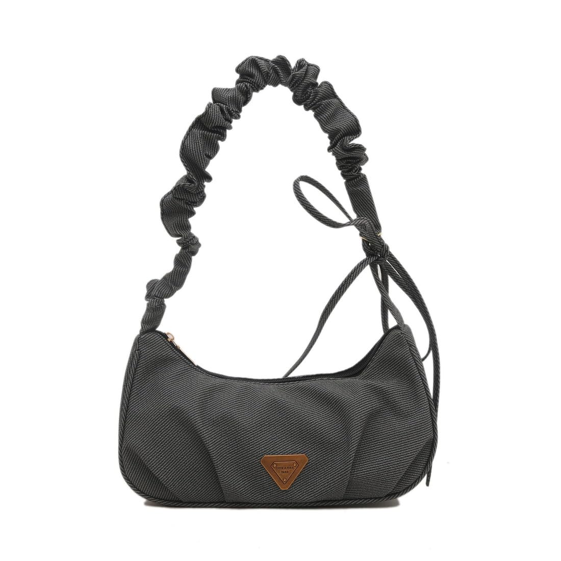 

Jamport 2-Way HandbagShoulder Bag with Crinkled Belt (Black)