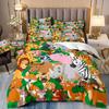 3pcs Cartoon Lions Elephants AnimalsThemed Bedroom  Duvet  Cover  Soft and Comfortable Cute Animal Covers, Single Queen Dormitor