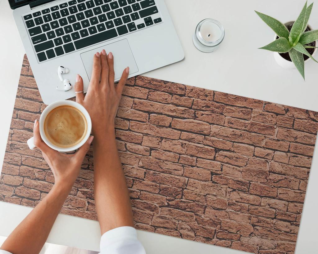 Countertop Protective Mat with a Fashionable Retro Brick Wall Print 90x45 Cm