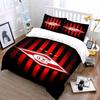 Red and Black Stripes with Soccer Logo Print Bedding Set Duvet Cover Pillowcases (1* Duvet Cover 2* Pillowcases Do Not Include Comforter)