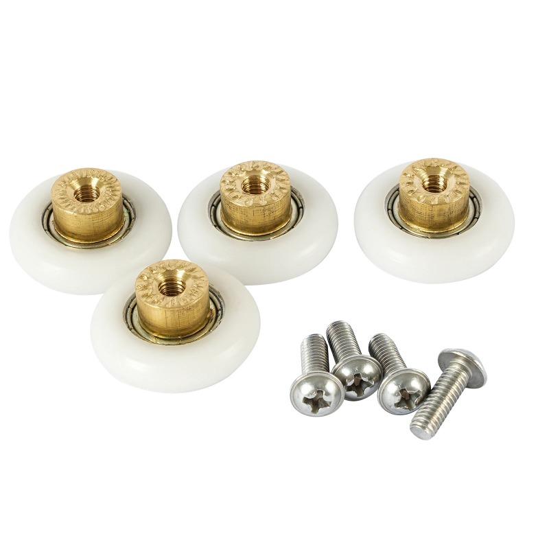 4 Stück Duschkabinen-Rollen Läufer Räder Ersatzteil Badezimmer Glas Schiebe-Duschkabine (19mm -27mm)