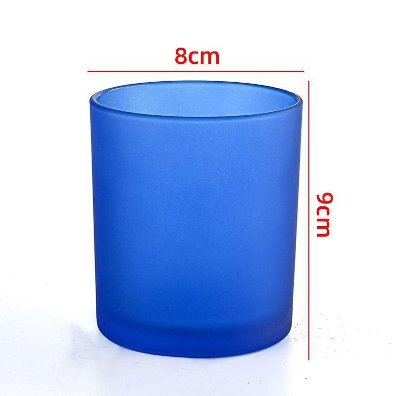 Colored Glass Aroma Candle Jar with Lid