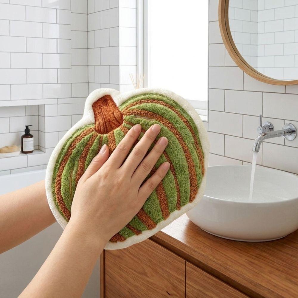 Super Soft Pumpkin Hand Towels Water-absorbing Fast Drying Halloween Kitchen Towel Hanging Thickened Halloween Towels Kitchen