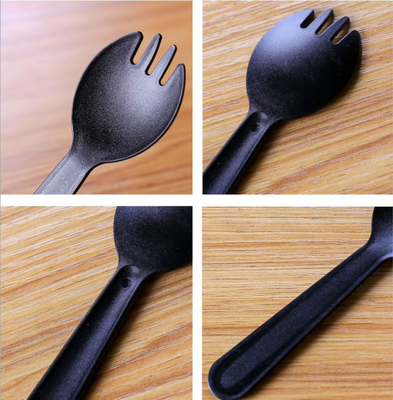 100pcs/lot Disposable Fork Spoon Plastic Tableware Cake Fork Independent Packaging Wedding Birthday