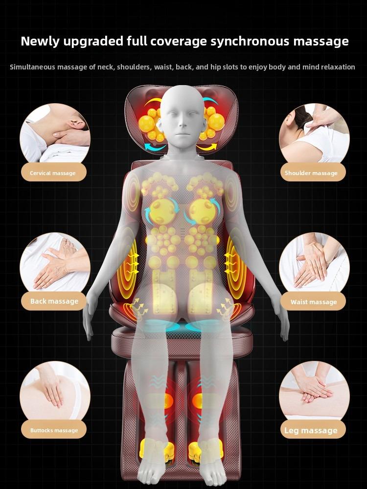 Neck and Back Massager with Heat Adjustable Full Body Massage Chair Pad Shiatsu Kneading Seat Portable Seat Massager Gift