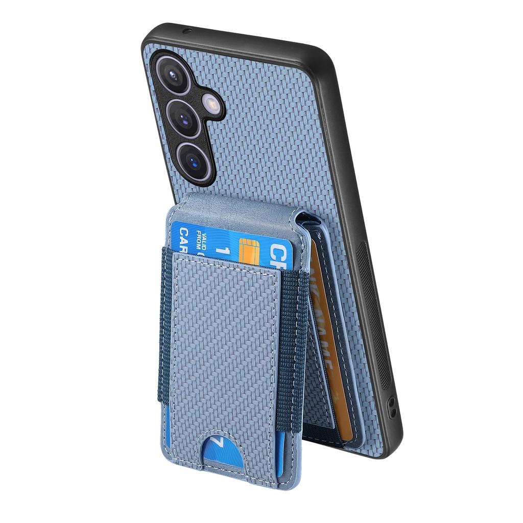 Pouzdro pro Samsung Galaxy S25+ s držákem karet a stojánkem, kožené, zadní kryt