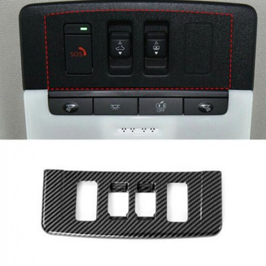 Carbon Fiber Front Reading Light Lamp Cover Trim For Nissan Rogue -