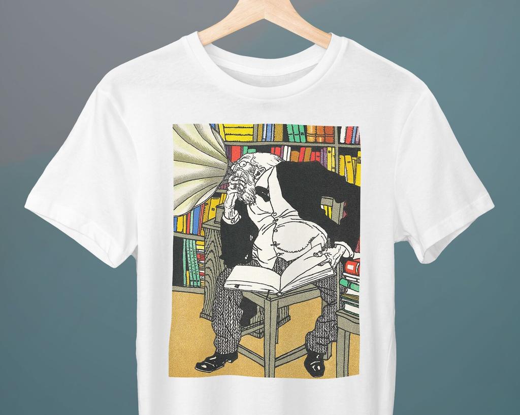 The Dialectician, Moriz Jung Painting, Unisex T-Shirt, Librarian T-Shirt, Gift for Her, Gift for Him, Art Lover Gift