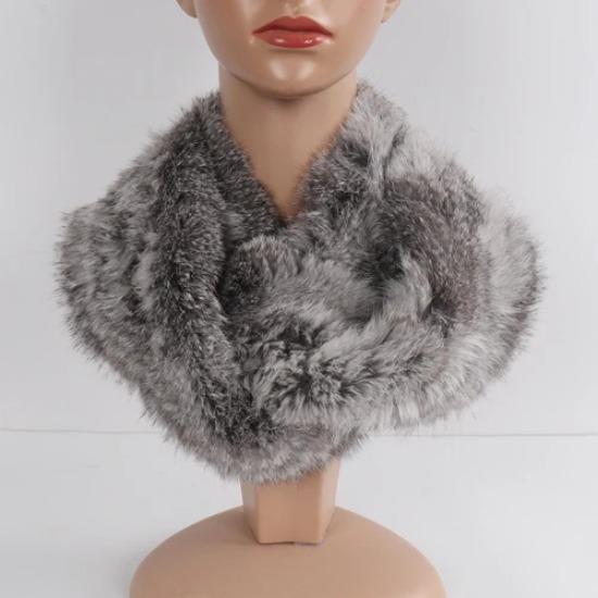 

Новый женский русский шарф-снуд из натурального кроличьего меха, длинный шарф-накидка из натурального меха, зимний теплый шарф, уличная мода, муфта из натурального меха