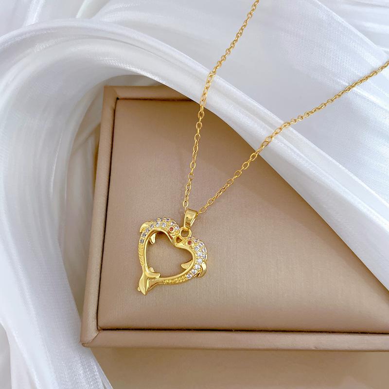 Love Haiteng, Light Luxury Temperament Gorgeous Full Diamond Necklace Women'S Versatile Collarbone Chain Titanium Steel Chain