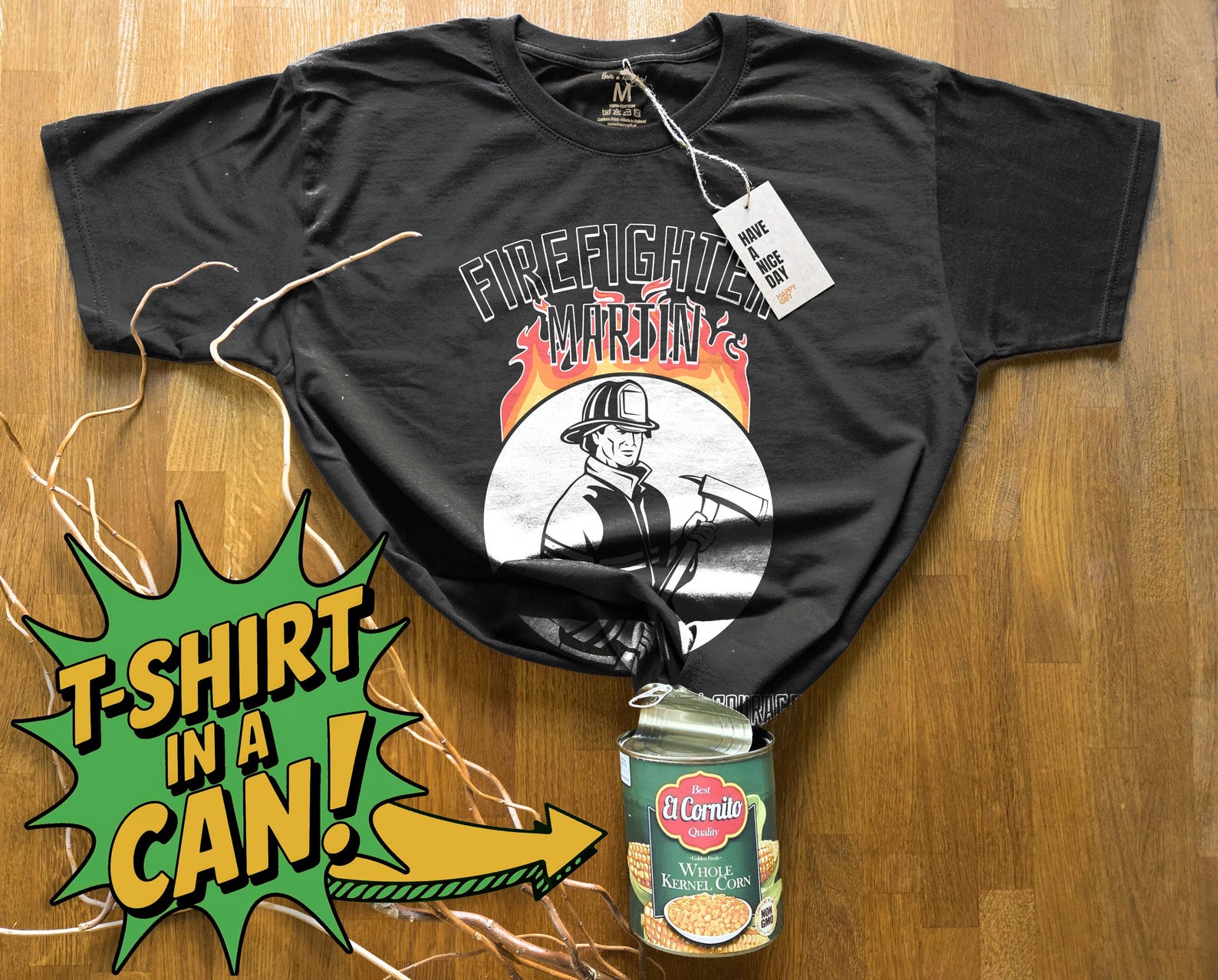 Firefighter | T-Shirt in a Can! | Customizable Gift for a Firefighter, T-Shirt for Any Occasion, Birthday, Christmas & More! 3XL