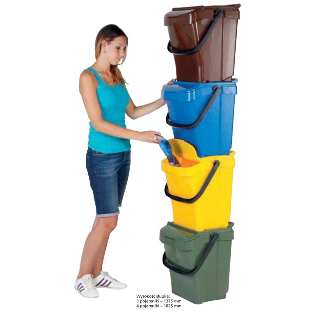 Tříděný koš na odpadky pro bioodpad URBA PLUS 40L hnědý