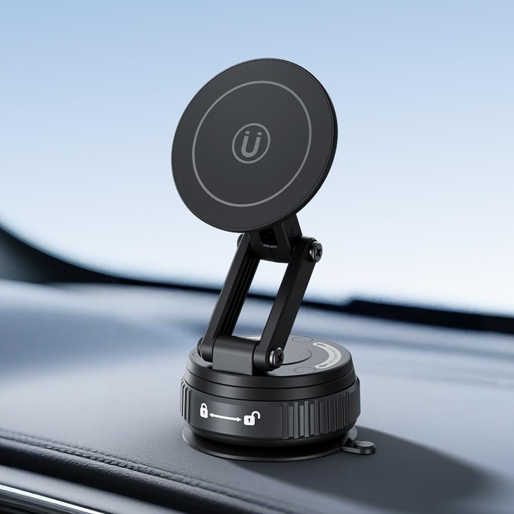 Vacuum suction magnetic car phone holder suction cup car navigation phone holder three fold phone holder