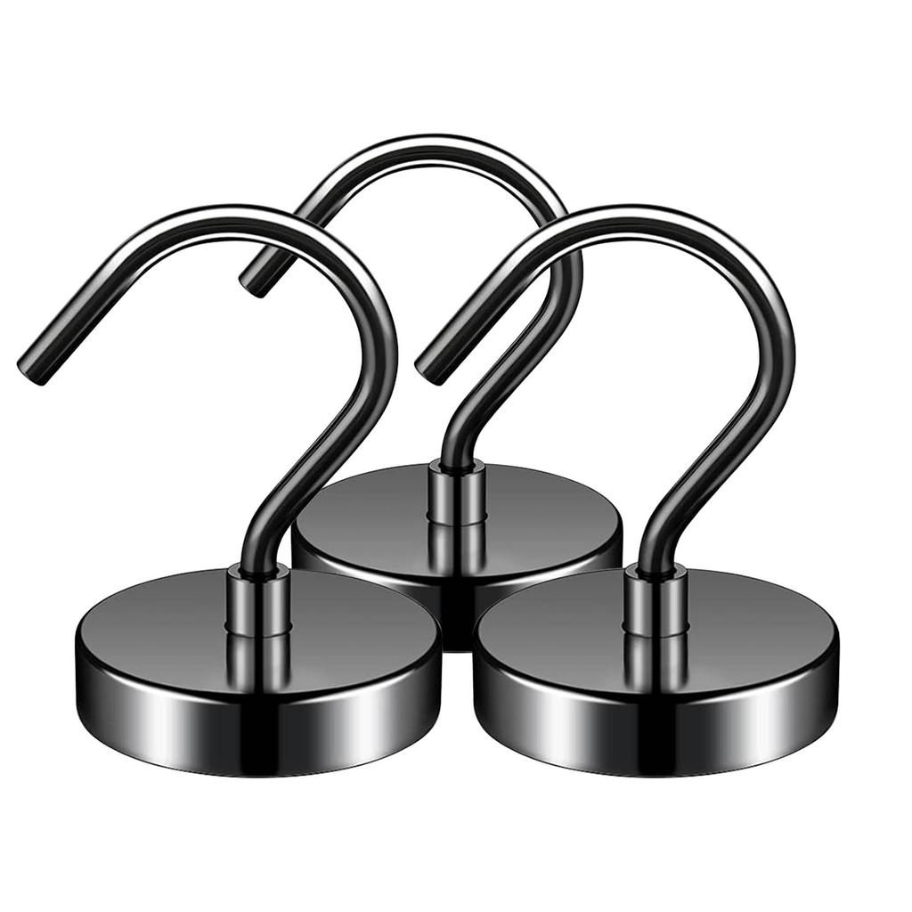 3/6 Pack Magnetic Hooks 60LBS Heavy Duty Magnetic Hooks, Neodymium Magnet Hooks for Hanging, Magnet with Hooks Strong Magnetic
