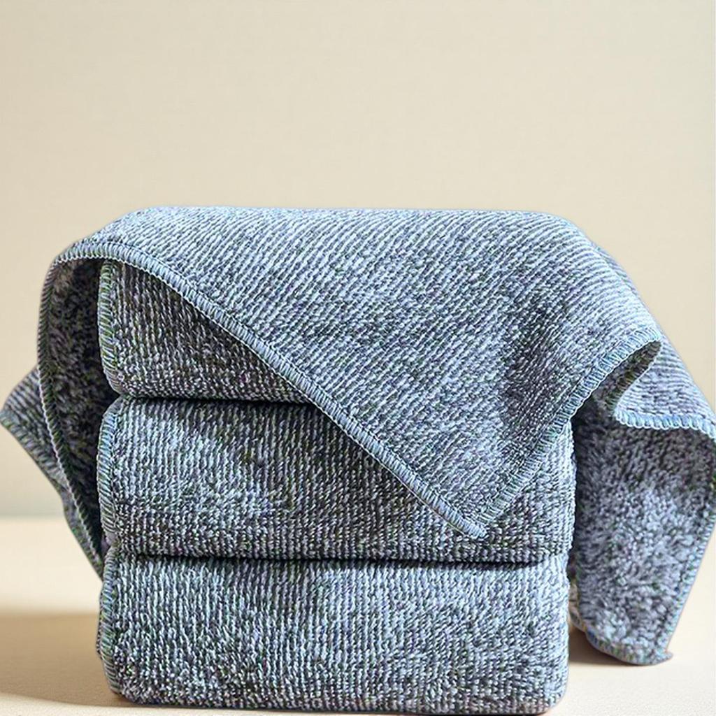 Bamboo Charcoal Fiber Oil-Repellent Dishwashing Cloth and Coral Fleece Scouring Pad
