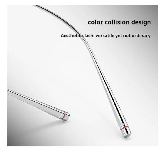 YIMARUILI Fashion Trendy Women's Cat Eyes Rimless Glasses Luxury Pure Titanium Ultra Light 9g Exquisite Eyeglasses Frame 25088WK