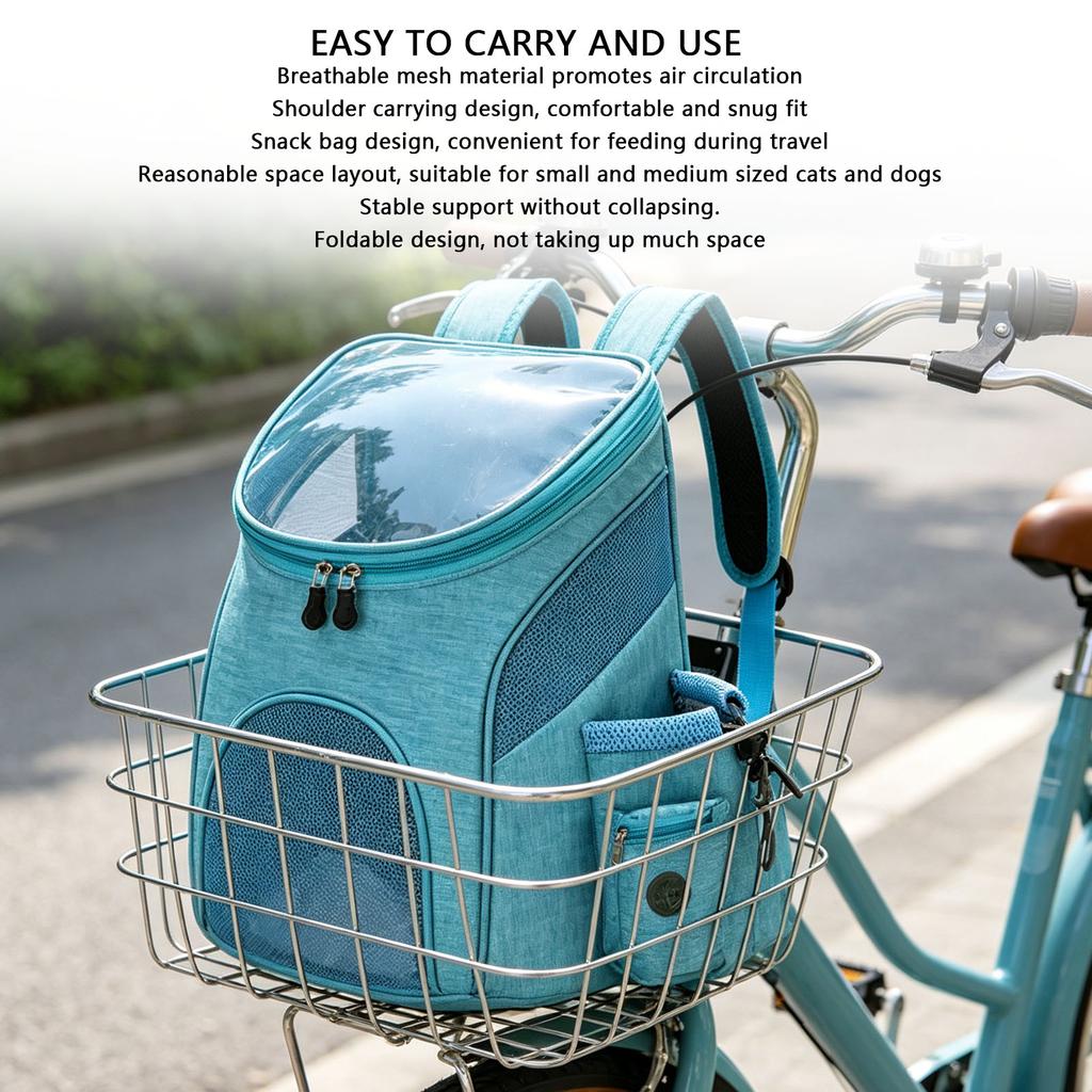 Cat Backpack Carrier Foldable Breathable Mesh Backpack for Small Medium Cats and Dogs