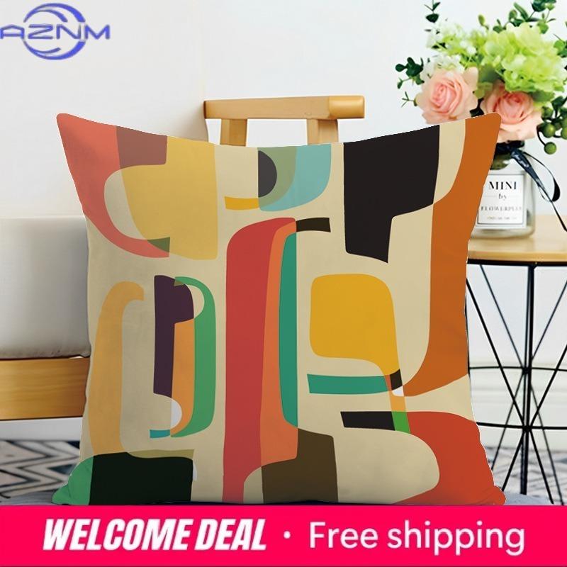 Kreativer Geometrischer Druck Dekorative Kissenhülle Schlafzimmer Wohnzimmer Quadratische Kissenhülle