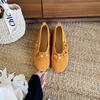 Leather Soft Sole Flat Bottom Retro Doudou Mary Jane Single Shoes Women's 2025 Fashion with Skirt Ballet Grandma Shoes Trend
