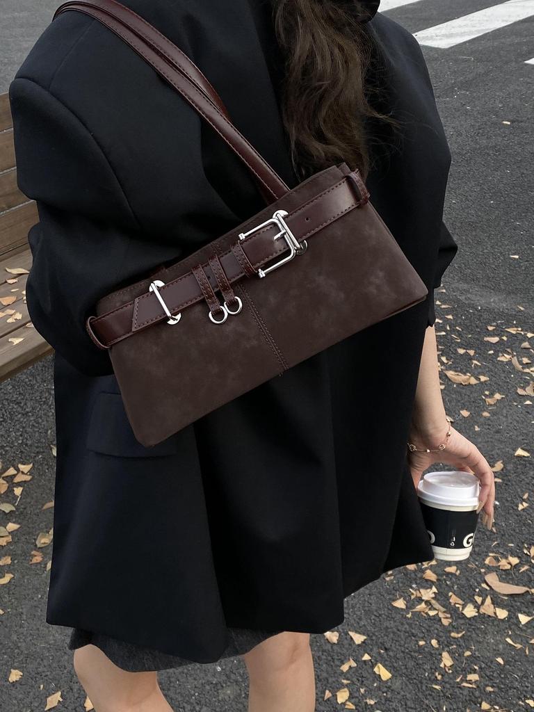 2025 Elegant Retro Suede Shoulder Bag: Women's Fashionable High-End Handbag for Autumn & Winter