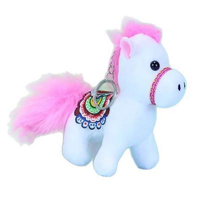 Mini Simulation Pony Doll White Dragon Horse Plush Pendant Kindergarten Student Gift Cute Doll Keychain Doll