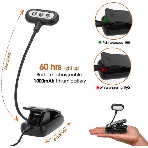 High Quality Flexible Clip On Led Book Reading Light With Usb Rechargeable Reading Lights For Residential Indoor -