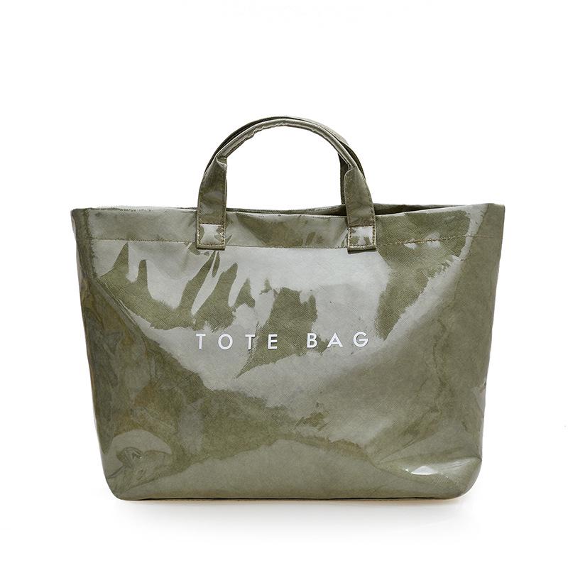 

Высококачественная женская сумка-тоут из бумаги Дюпон: Вместительная, стильная и универсальная повседневная сумка зелёный