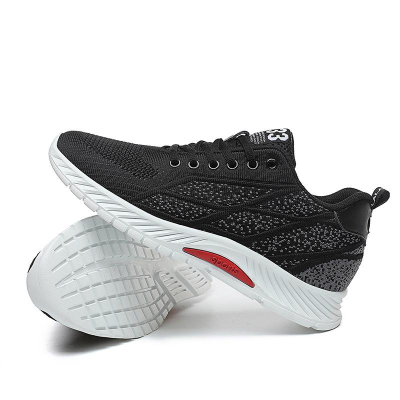 Foreign Trade Fly-woven Sports Shoes Mesh Shoes Outdoor Wear-resistant Running Casual Shoes Invisible Height Increase 6cm Men's Shoes