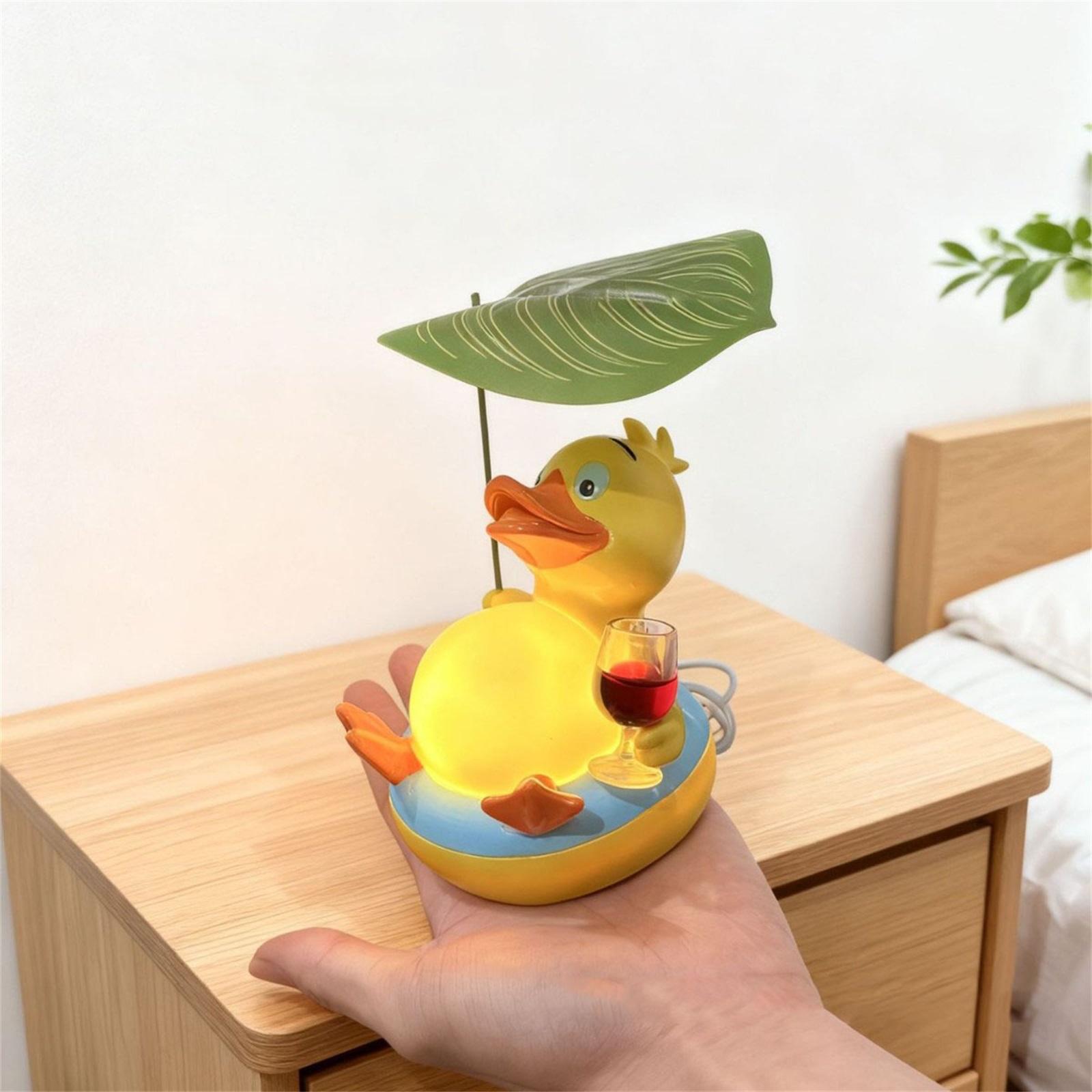 

Little Yellow Red Wine Night Light Ornament Resin Home Decor (USB Interface) One Size