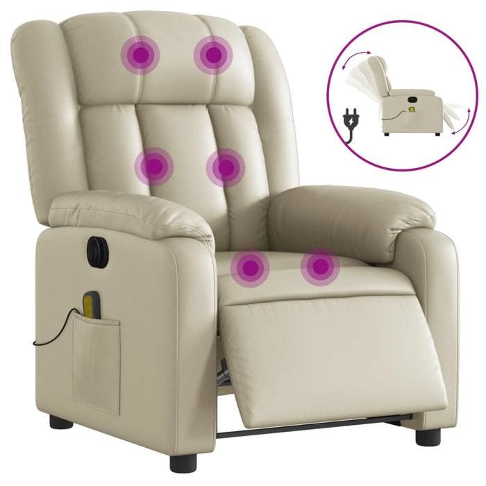 VidaXL Electric Reclining Massage Armchair, Relaxation Chair with Backrest, Seat with Armrests Living Room, Modern, 3205258
