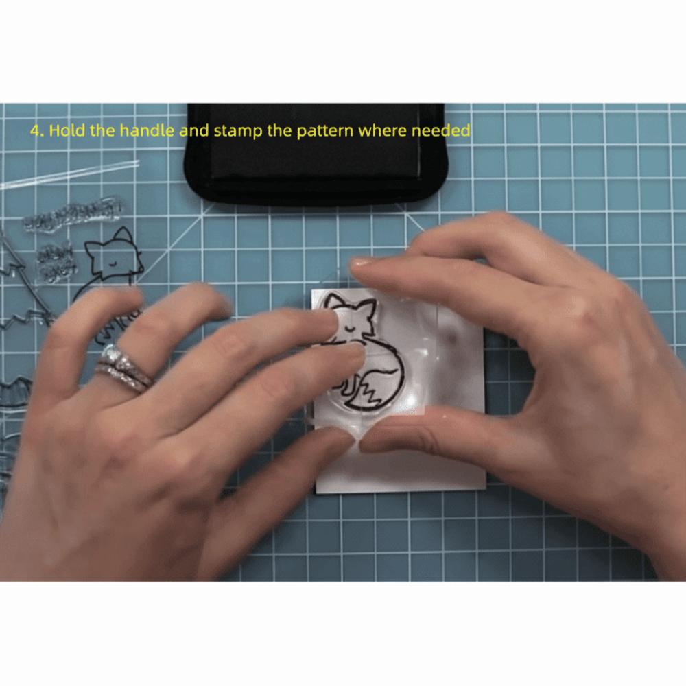 6Pcs with Grid Lines Clear Stamping Tools Clear Stamp Display Block Photo Album Decorative