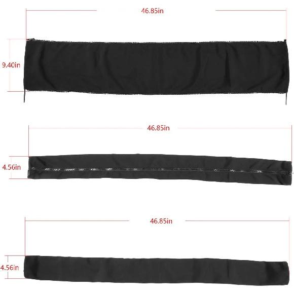 Black Zippered Rigging Sleeve, ZRS-1-DP Casing, Trolling Motor Cable Organizer Sleeve Protection - (48'' Long)