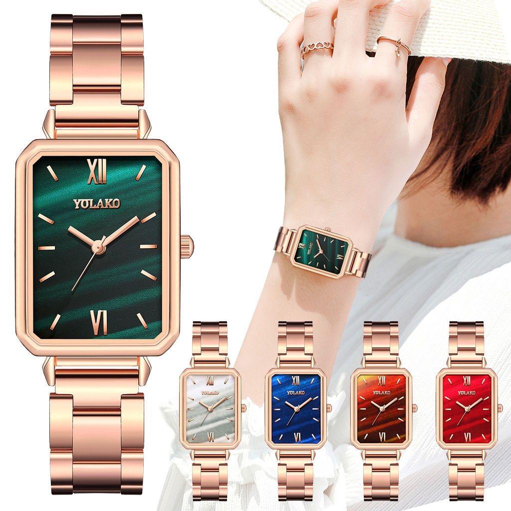 Luxury Vintage Steel Women Watches Luxury Fashion Square Design Ladies Wristwatches Casual Small Female Quartz Clock