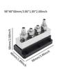 Set of 2 600 A , 4-terminal Distribution Block 12 V- with Cover