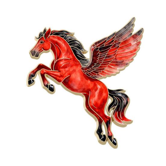 

Horse Brooch Enamel Flying Horse Design Badge Year of Horse Zodiac Pin Outfit Bag