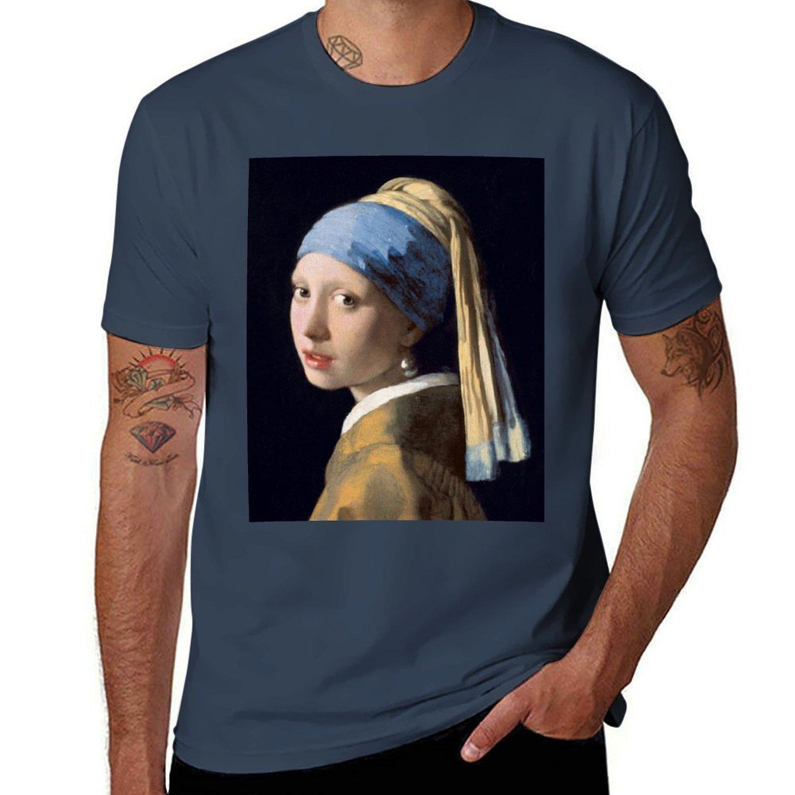 The Girl With The Pearl Earring Classic Painting Tshirt Plus Size Lightweight Tee Shirt S