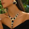 European and American Bohemian Style Spiral Snail-shaped Acrylic Gem Jewelry Set Women's Necklace Bracelet Combination