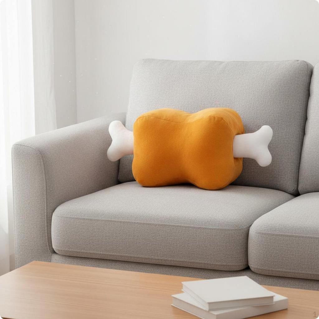 Bone Shaped Soft Pillow Cushiony and Gentle Cute Home Accessory for Kids