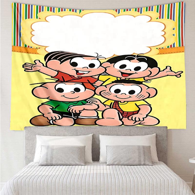 Turma-da-Mônica Print Tapestry, Backdrop, Easy Setup, Ideal for Bedroom, Office & Living Room, with Aesthetic Wall Hanging Decor.