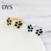 Moda Śliczne kobiety Pet Cat Dog Puppy Paw Print Otwieranie Ring Finger Biżuteria Prezent
