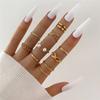 LETAPI Bohemian Vintage Heart Geometric Ring Set For Women Gold Color Boho Butterfly Pearl Hollow Leaves Rings Jewelry Gifts