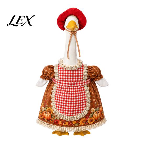 Festive Goose Clothes for Harvest Celebrations Thanksgiving Porch Outfits 23" Statue, Fall Maple Leaf Reusable Outfit 23 Inch Statues Pumpkin Clothes,