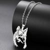 My Shape Stainless Steel Wolf Head Necklace for Men Women Hollow Wolf  Animal Necklace Punk Jewelry Male Boys Valentine's Day